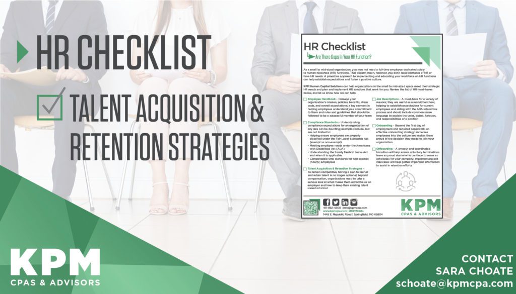 Hr Checklist Do You Have A Plan For Talent Acquisition And Retention Kpm